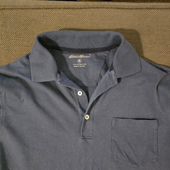 Eddie Bauer Men’s Polo Shirt – Size M – 3 Button – 100% Cotton – Blue - Picture 1 of 4